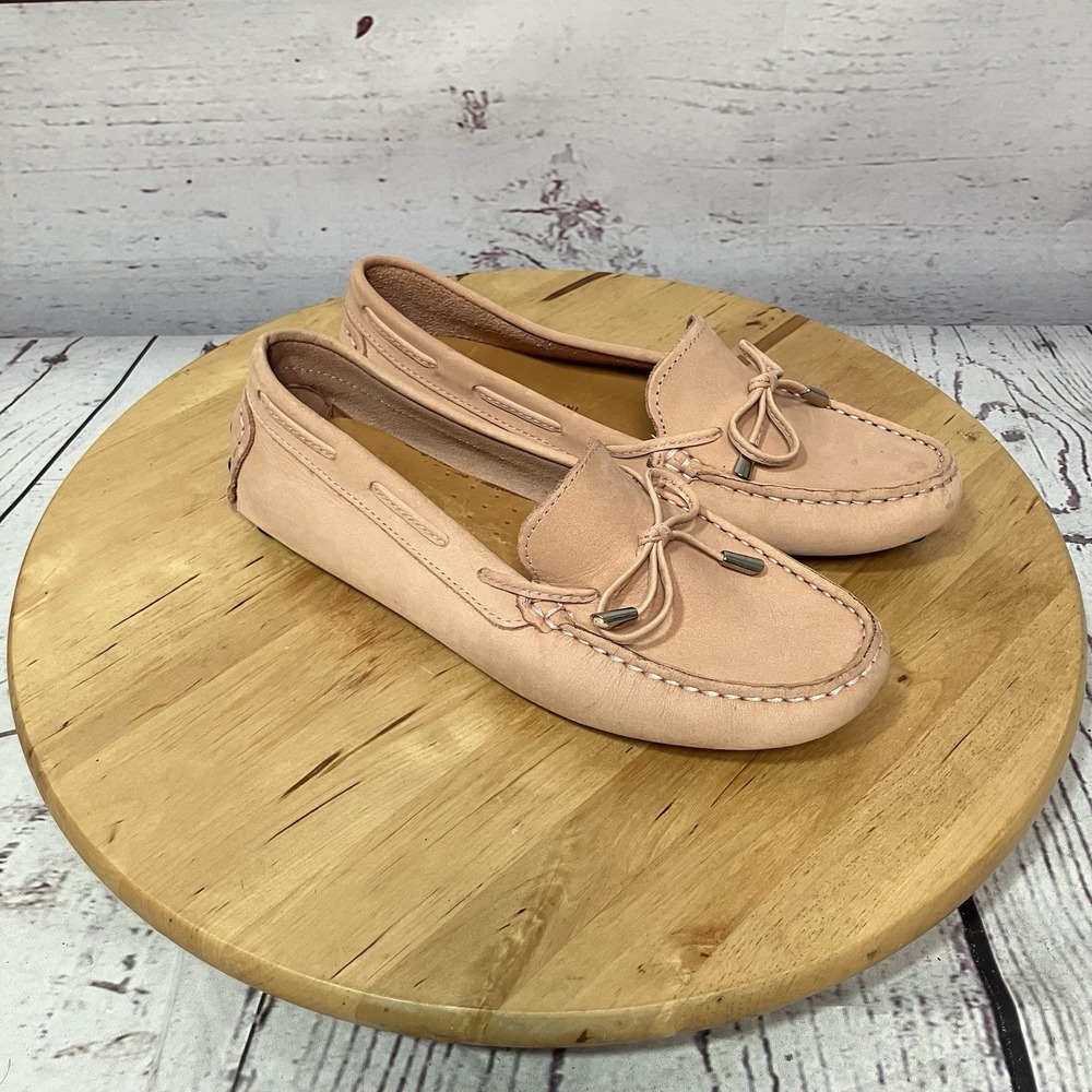 Mercanti Florentini Blush Pink‎ Leather Moc Toe Loafers Womens 6B Driving Shoes